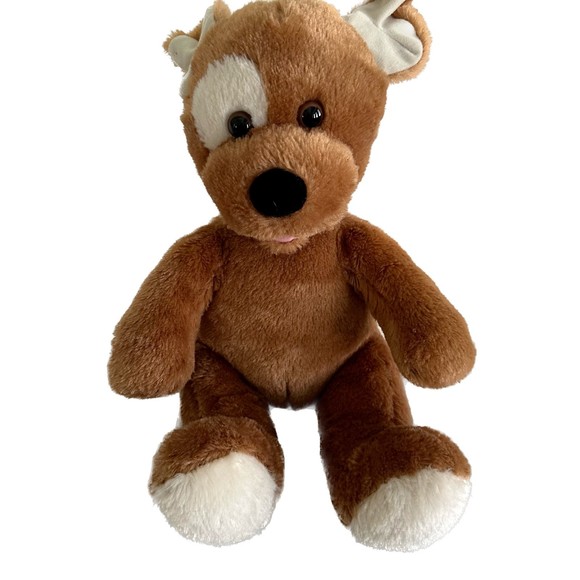 BUILD-A-BEAR Brown Sugar Puppy 15" Plush Stuffed Dog with White Eye Patch - Picture 2 of 8